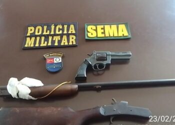 Sema-MT e Polícia Militar apreendem armas de fogo durante fiscalização de rotina na Transpantaneira