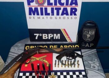 Polícia Militar prende idoso por disparo e porte ilegal de arma em Rosário Oeste