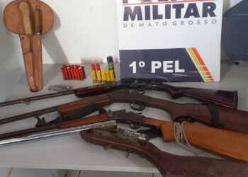 Dois homens são presos com quatro armas de fogo e munições em Apiacás