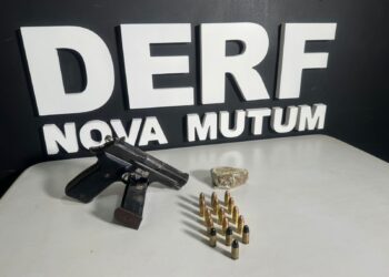 Foragido da Justiça é preso com arma, munições e drogas em Nova Mutum