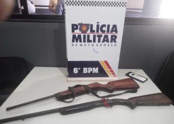 Homem é preso pela Polícia Militar com duas armas de fogo em Cáceres
