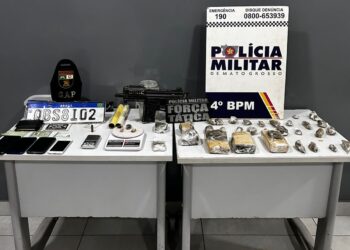 Força Tática apreende simulacro de submetralhadora, drogas e prende dois homens por tráfico