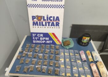 Faccionado é preso por tráfico de drogas e PM apreende 55 porções entre maconha e pasta base de cocaína