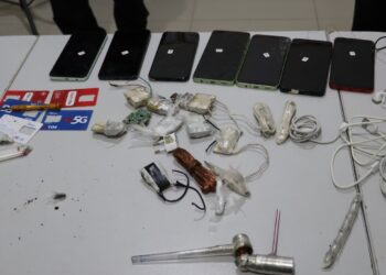 Polícia Penal apreende celulares e entorpecente na Penitenciária de Sinop