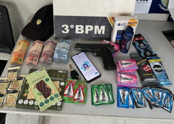 PM apreende adolescentes suspeitos por roubo a farmácia e apreende simulacro de arma de fogo