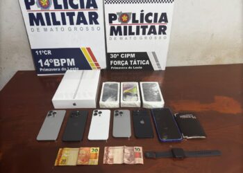 PM prende dupla por roubo a loja de produtos eletrônicos em Primavera do Leste