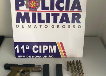 Homem é preso pela Polícia Militar com pistola irregular em Cotriguaçu