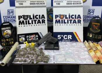 Integrante de organização criminosa é preso em flagrante pela PM com drogas e simulacro de arma de fogo