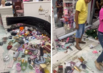 VÍDEO: Homem destrói loja da ex-mulher por não aceitar fim do relacionamento