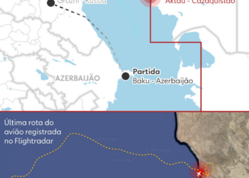 Avião que caiu no Cazaquistão sofreu interferência em GPS e oscilou de altitude por mais de 1 hora, diz site de monitoramento
