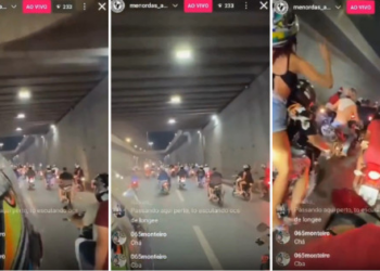 VÍDEO – Motoqueiros faziam live de "rolezinho de Natal"