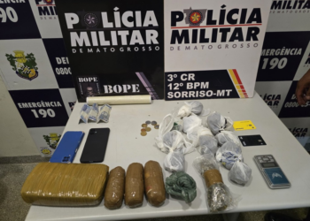 Ação integrada prende mulher com tablete e porções de maconha em Sorriso