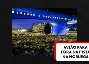 VÍDEO: Avião da KLM faz pouso de emergência, sai da pista e vai parar na grama, na Noruega