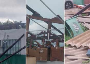 Chuva destrói telhado de centro comunitário em Cuiabá; servidora é atingida na cabeça