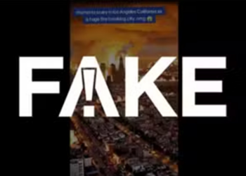 É #FAKE vídeo com imagens aéreas que mostram prédios pegando fogo em Los Angeles