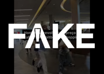 É #FAKE que houve correria em shopping após dono soltar pitbull por revolta com preço do café