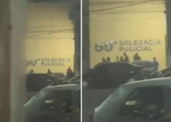 VÍDEO – Bandidos invadem delegacia para resgatar chefão do tráfico e deixam dois policiais feridos
