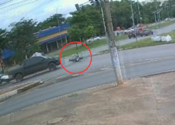 Câmera flagra acidente que matou idoso em Cuiabá