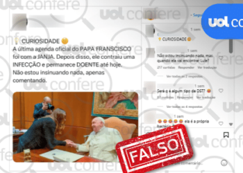 É falso que última agenda oficial do papa antes de infecção foi com Janja