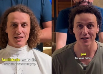 Visagista cuiabano corta cabeleira de David Luiz