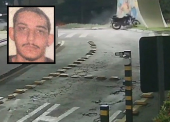 Vídeo: Entregador bate moto em pilar de viaduto na avenida do CPA