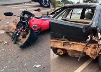 Batida entre moto e Gol mata homem