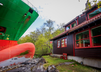 VÍDEO mostra navio cargueiro 'atracado' em jardim de casa na Noruega