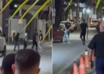 Após destruir deck do Haru, valentão apanhou de três homens no meio da rua