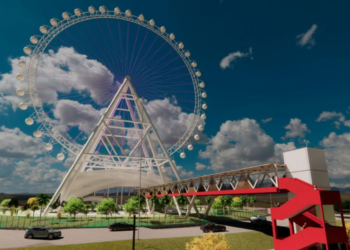 Maior da América Latina: primeiras peças da roda-gigante do Parque Novo Mato Grosso chegam a Cuiabá