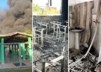 Incêndio destrói escola municipal em zona rural de Sinop; vídeo