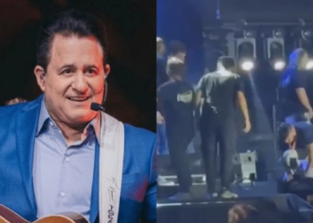 VÍDEO – Marrone cai do palco durante show em Goiânia