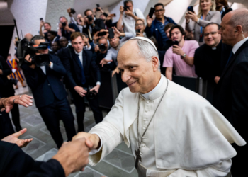 É #FAKE que papa Leão XIV ignorou bandeira LGBT ao cumprimentar fiéis