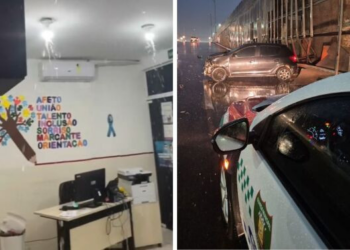 Teto de unidade de saúde vira cascata e água sai até de interruptor; acidentes são registrados