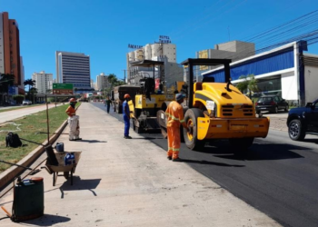 Obras do BRT avançam com recapeamento da Avenida do CPA