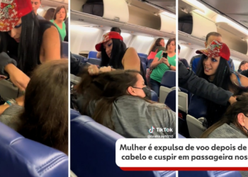 Mulher é expulsa de voo depois de puxar cabelo e cuspir em outra passageira nos EUA