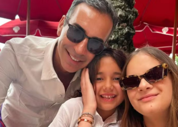 César Tralli curte dia com a filha Manu e Rafa em Miami: ‘É o melhor das férias’