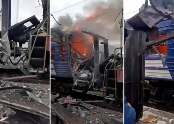 Ataque russo atinge trem na Ucrânia e deixa 30 feridos