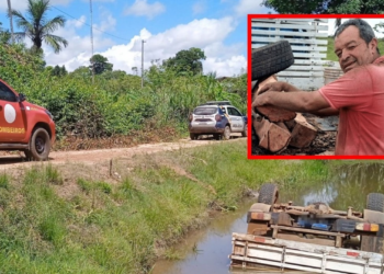Policial militar aposentado morre após carro capotar e cair em lagoa em Sinop; vídeo