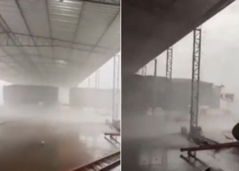 Vendaval arranca telhado de barracão e deixa rastro de destruição em cidade do interior de MT