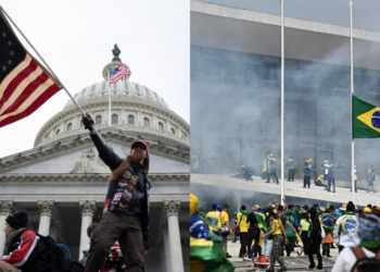 Quais são as diferenças entre o 6 de janeiro nos EUA e 8 de janeiro no Brasil? 