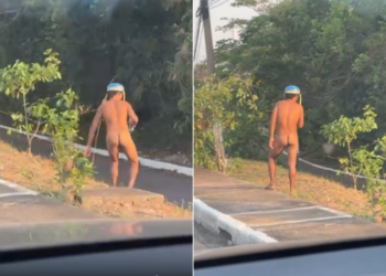 Homem é flagrado pelado na Fernando Corrêa
