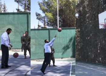 VÍDEO: presidente da Síria joga basquete com tropas dos EUA antes de encontro com Trump
