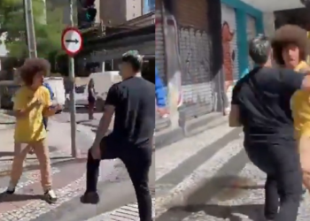 Deputado esquerdista cai na porrada e apanha na rua em Curitiba