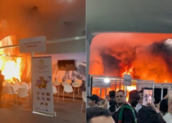 Vídeo mostra momento do começo do fogo em pavilhão na COP30; veja