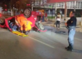 Carro bate em poste e capota na Miguel Sutil em Cuiabá; veja vídeo
