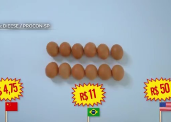 Dúzia de ovos a R$ 4 na China e até R$ 50 nos EUA: veja contraste nos preços de alimentos e comparação com o Brasil