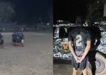 Condenado a 14 anos de cadeia, zagueiro é preso durante partida de futebol e torcida enfrenta policiais em Cuiabá