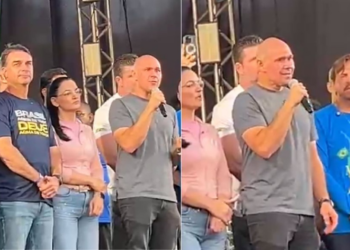 Com Flávio Bolsonaro na Marcha Para Jesus, Abilio pede que entreguem a chave do Brasil a Cristo; vídeo