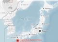 MAPA mostra epicentro do terremoto de magnitude 7,1 no Japão