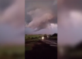 Morador registra formação de nuvem funil durante chuva em Marilândia do Sul (PR)